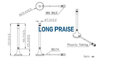 85mm  50ohm (factory price) 433±5mhz antenna with right angle conenctor